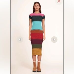 STAUD COLLEEN STRIPED SWEATER DRESS - MOSAIC (XS)